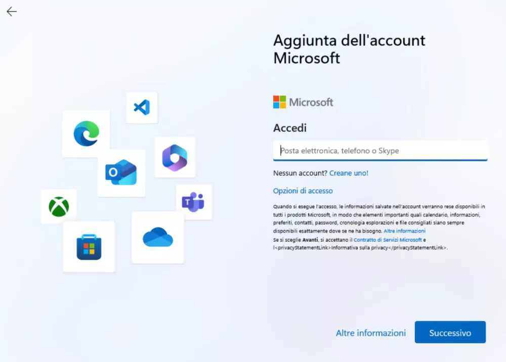 Windows 11 senza account microsoft